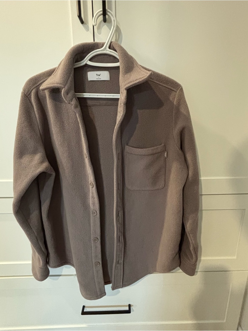 Tna polar Fleece shirt jacket in Mauve Taupe
